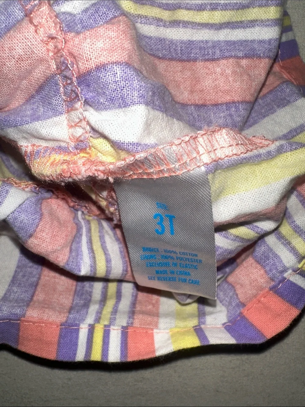 Kids Size 3T Kidgets Multicolor Striped Sundress - Purple, Yellow, Pink